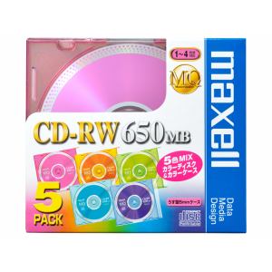 【クリックで詳細表示】maxell 1？4倍速対応 データ用CD-RWメディア(650MB・5枚) CDRW74MIX.1P5S CDRW74MIX1P5S