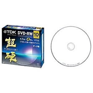 【クリックで詳細表示】TDK 2～4倍速対応 データ用DVD-RWメディア (4.7GB・10枚) DRW47HCPWB10A