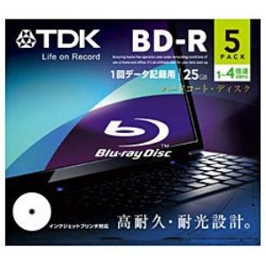 【クリックでお店のこの商品のページへ】TDK 録画用 BD-R Ver.1.2 1-4倍速 25GB 5枚 BRD25PWB5A