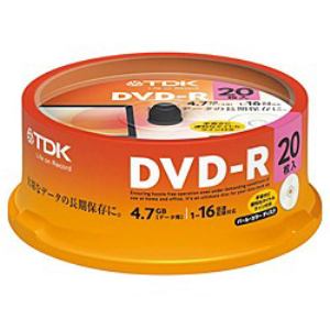 【クリックで詳細表示】TDK 16倍速対応 データ用DVD-Rメディア(4.7GB・20枚) DR47ALC20PUE