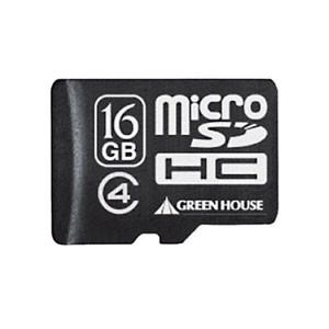 【クリックで詳細表示】グリーンハウス グリーンハウス(メモリ) SDカード変換アダプタ付属のClass4 microSDHCカード 16GB GHSDMRHC16G4