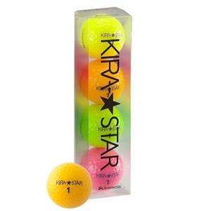 【クリックでお店のこの商品のページへ】キャスコ KIRA★STAR 【ゴルフボール】4色セット 1スリーブ(4球)