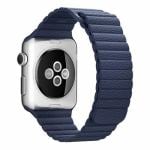 アップル(Apple)　MLHM2FE／A　Apple　Watch　42mm　ケース用　ミッドナイトブルーレザーループ　-　L