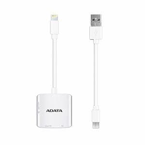 【クリックで詳細表示】ADATA ALRAI910CWH 3WAY Lightning カードリーダー iOS Android Windows SD