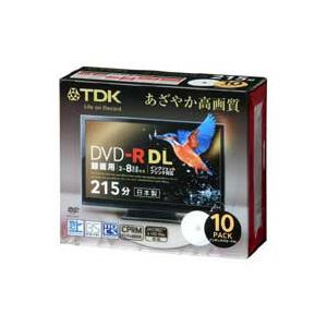 ＜ヤマダ＞ TDK 録画用DVD-R DL 8.5GB 【2-8倍速  スリムケース入り 10枚 /インクジェットプリンター対応】 DR215DPWB10S 8X画像