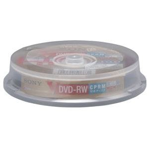 ＜ヤマダ＞ SONY 録画用DVD-RW 4.7GB 【CPRM対応 1-2倍速 カラーディスクタイプ 10枚パック 】 10DMW12HXP 2X