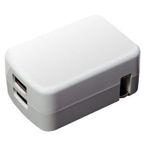 【クリックでお店のこの商品のページへ】ミヨシ USB-ACアダプタ 2.4A対応 2ポート 白 IPA-24U2/WH