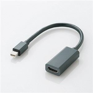 【クリックでお店のこの商品のページへ】エレコム Mini DisplayPort-HDMI変換アダプタ AD-MDPHDMIBK