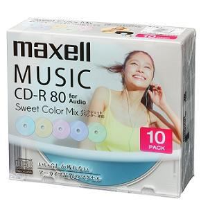 ＜ヤマダ＞ マクセル 音楽用CD-R  80分  カラープリンタブル 10枚ケース CDRA80PSM10S 80画像