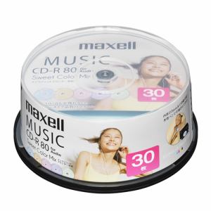 ＜ヤマダ＞ マクセル 音楽用CD-R  80分  カラープリンタブル 30枚スピンドル CDRA80PSM30SP 80