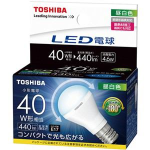 【クリックで詳細表示】東芝 LED電球 ミニクリプトン形 E17口金 昼白色 440lm 密閉器具対応 LDA5N-G-E17/S/40W