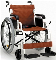 ★限定特価！FKアルミ高級車椅子（自操式）(387)チャコールブラウン