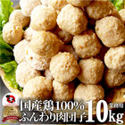 【送料無料】徳用！メガ盛り（国産）鶏肉だんご 10kg（1kg×10個セット）　つくね 団子 業務用