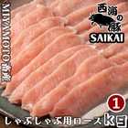 長崎県 プレミアムポーク 秘宝 西海の豚 しゃぶしゃぶ用ロース肉 1kg(500g×2パック)