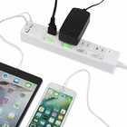 雷ガード機能 USB充電ポート付電源タップ 2ポート合計2.4A出力・コンセント 4口 3m iPhone・iPad・Androidスマートフォン（スマホ）・タブレット対応 コンセントタップ USBタップ 延長コード ホワイト