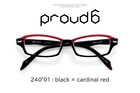 日本鯖江製　proud6 240°01 : black × cardinal red メガネフレーム 佐々木セルロイド製【新品】