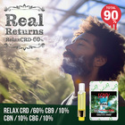 【本体付属】電子タバコ cbd vape リキッド Leafy Real Returns｜リラックスCRDリキッド 高濃度90%（0.5ml）【送料無料】