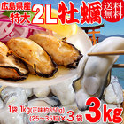ギフト 送料無料 カキ 鍋セット 広島県産 冷凍牡蠣(かき)特大 2L 1kg×3袋 広島産 牡蠣/かき/カキフライ