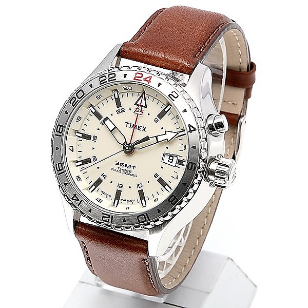 格安店 TIMEX タイメックス 腕時計 T2P426 INTELLIGENT QUARTZ 3GMT 最大73%OFFクーポン インテリジェントクォーツ ミリタリーウォッチ アナログ ミリタリー インディグロナイトライト搭載 レディース メンズ クリーム ブラウン カジュアル 時計