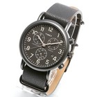 TIMEX タイメックス 腕時計 メンズ ウィークエンダー クロノグラフ 40mm ダイアル ストラップ TW2P62200 ブラックダイアル ブラック レザーベルト