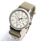 TIMEX タイメックス 腕時計 TW2P85500 WEEKENDER / ウィークエンダー ヴィンテージ クロノグラフ ミリタリーウォッチ メンズ レディース 時計 アナログ ミリタリー カジュアル カーキ アイボリー レザー 革ベルト
