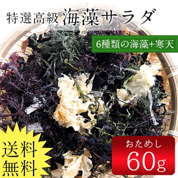 送料無料　海藻サラダ（乾燥タイプ）60g/メール便/ 無添加食品 / 低カロリー 自然食品 ミネラル 海藻サラダ