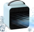 【冷風+潤い】 水や氷を入れてヒンヤリ！卓上クーラー冷風扇 Anemo Cooler mini ＜ライトブルー＞ 室温より最大-8.6度　卓上クーラー