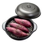 ホーロー 石焼き芋器 家庭用 石焼き芋鍋 ホーロー石焼きいも器 専用石付き IH対応 レシピ付き 日本製