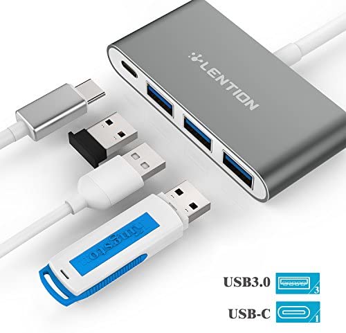 LENTION 4-in-1 USB-Cハブ タイプC USB 3.0 USB 2.0 2020-2016 MacBook Pro 13 15 16 Mac Air Surface ChromeBook その他 マルチポート充電&接続アダプター (CB-C13, ローズゴールド)