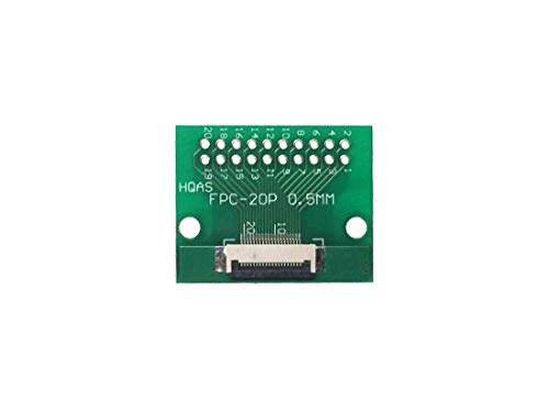 FPC/FFC （20ピン） フラットケーブル to ピンヘッダ 変換基盤 0.5mm/1.0mmピッチ両対応 to 2.54mmピッチ フラットケーブル信号の抽出用に