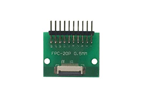FPC/FFC （20ピン） （L型ピンヘッダ付き） フラットケーブル to ピンヘッダ 変換基盤 0.5mmピッチ to 2.54mmピッチ