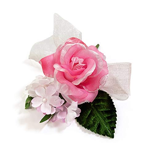 花飾り・コサージュ・胸花◆卒業式・入学式・卒園式・入園式◆旅立ちのバラ サテンローズのコサージュ(1個)ピンク