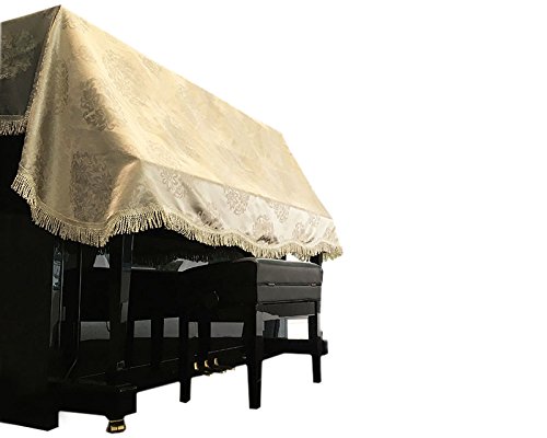 Clairevoire YAMAHAヤマハＵシリーズ、標準直立型ピアノ用アップライトピアノカバー[ロイヤルアイボリー] |豪華で丈夫な生地で手作り|シンプルなデザインは、ほとんどのサイズのピアノに適合します