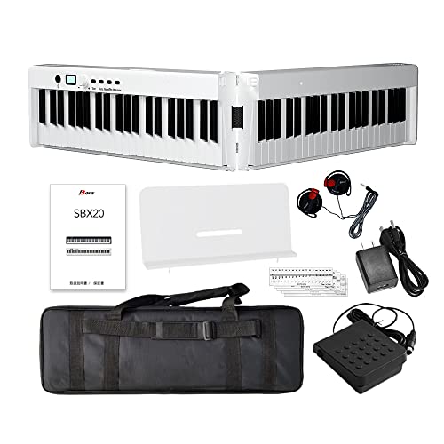 BORA 折りたたみ電子ピアノ 88鍵盤 キーボード スリムボディ 充電可能 携帯型 ポータブル 初心者 白 ホワイト 省スペース 軽い 薄い 島村楽器オリジナル 1年保証