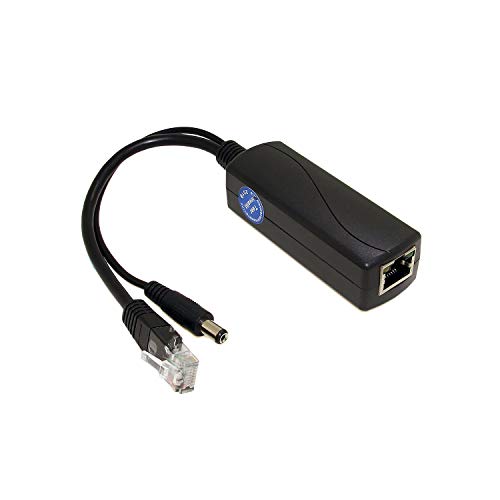 ギガビットPoEスプリッター12V1A出力、IEEE802.3af準拠10/100 / 1000Mbpsパワーオーバーイーサネットスプリッターアダプター CCTV防犯カメラ用5.5x2.1mmDCプラグ（PS5712G）