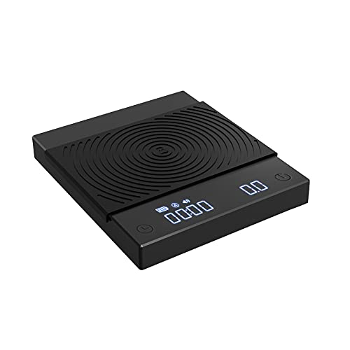 TIMEMOREタイムモア BLACK MIRROR basic+ コーヒースケール ブラックミラー デジタルスケール ドリップスケール キッチン 計量器 精度0.1g 測量範囲0.5ｇ-2000g オートモード タイマー機能 LED