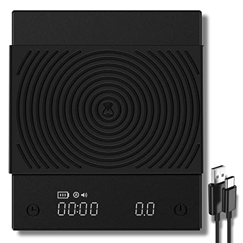 タイムモアTIMEMORE ドリップスケール Black Mirror basic plus コーヒー スケール 計量器 デジタルはかり キッチン スケール 0.1g~2000g タイマー付き USB充電式 ブラック