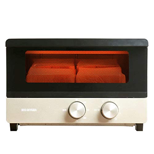 アイリスオーヤマ トースター オーブントースター 4枚焼き 温度調整無段階機能付き シャンパンゴールド POT-412FM-N