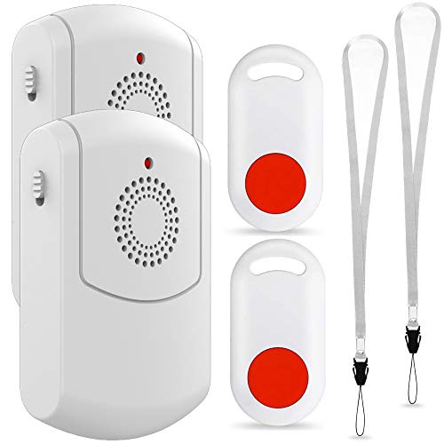 家庭/高齢者/患者用介護者ポケットベル呼出しワイヤレスボタン 52種類のメロディー 2 種類のバイブレーション付きポータブルレシーバー +2 緊急発信器