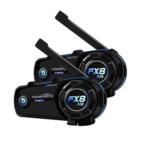 FODSPORTSインカム FX8 AIRバイクインカム 音声調整 三種類効果音 Bluetooth5.0 FMラジオ インカム用 バイク ユニバーサル機能 インターコムIPX6防水 最大12時間インカム通話可能 長距離通信 無線機いんか