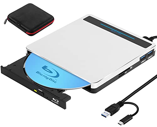 外付け ブルーレイ ドライブ USB3.0 Type-C Blu-ray プレーヤー 薄型ポータブル BD Drive SD/TFカード対応 Apple MacBook Pro Air / Mac OS / Windows / Linux