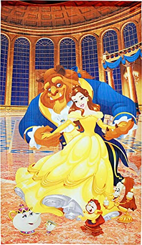 Disney ディズニー グッズ のれん 暖簾 間仕切り カーテン 85cm幅 150cm丈 美女と野獣 レース 転写 95708