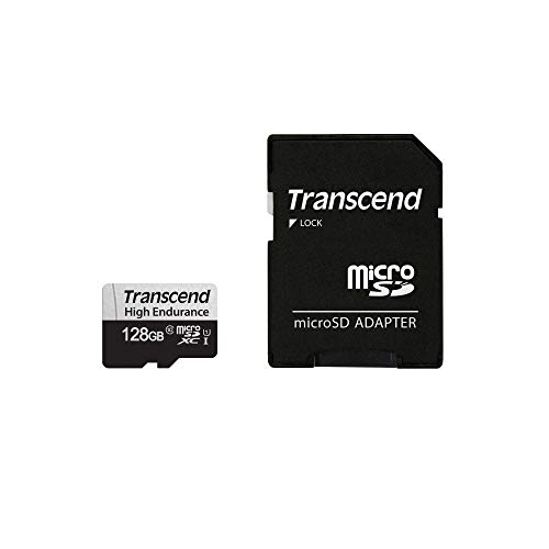 Transcend 高耐久 microSDカード 128GB UHS-I U1 Class10 ドライブレコーダー セキュリティカメラ用 SDカード変換アダプタ付 TS128GUSD350V