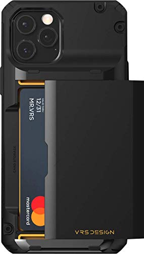 【VRS】 iPhone12Pro / iPhone12 対応 ケース カード 収納 3枚 耐衝撃 携帯ケース 衝撃 吸収 ハード カバー 背面 スライド 式 カードケース 付き タフ スマホケース [ iPhone12 Pro/iPho