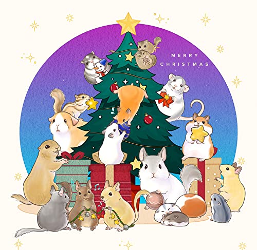 クリスマス マウス タペストリー 壁掛け Sサイズ パーティ インテリア コットン フルカラープリント FM-S002 ハムコ ペットラバーズ