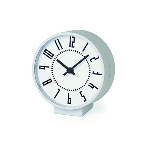 レムノス 置き時計 アルミ 白 エキクロック Sサイズ eki clock s TIL19-08WH Lemnos サイズ:w13.0×h14.0×d7.6㎝
