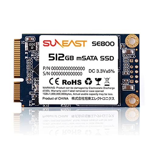 SUNEAST ( サンイースト ) 512GB 内蔵SSD SE800 mSATA SSD SATA 6Gb/s 3D TLC SE800-m512GB