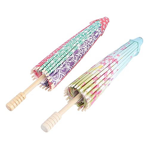 POPETPOP 傘 飾り 番傘 紙傘 踊り傘 置物 オブジェ インテリア 油紙傘古典的な日本の傘休日の傘の装飾 2本入り ランダムカラー