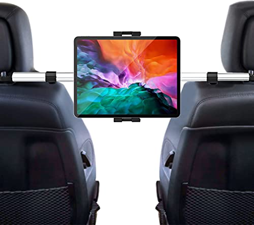woleyi タブレット ヘッドレスト車載ホルダー 後部座席取付 安定性 防振でき 360度調節可 伸縮可 真ん中固定 タブレット スマホ スタンド 対応機種4-12.9インチデバイス iPad Pro 11 10.5 9.7 / Air