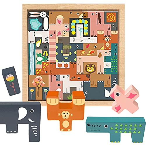 CORPER TOYS 木製パズル 動物パズル はめこみパズル 31PCS 形合わせ 積み木 ブロックおもちゃ 型はめパズル バランスゲーム 積み上げ おもちゃ 男の子 女の子 クリスマス プレスレット 八歳以上